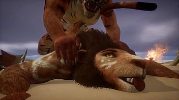 play Löwe und Tiger lieben sich am Strand - Wildtiere